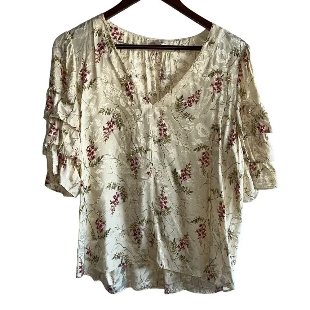 Rebecca Taylor Floral Short Sleeve Blouse - Picture 2 of 8